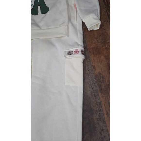 Lucky You "In My Christmas Era" 2pc Girls Sweat Cargo Pant & Shirt L 12 B10 READ - Picture 3 of 3